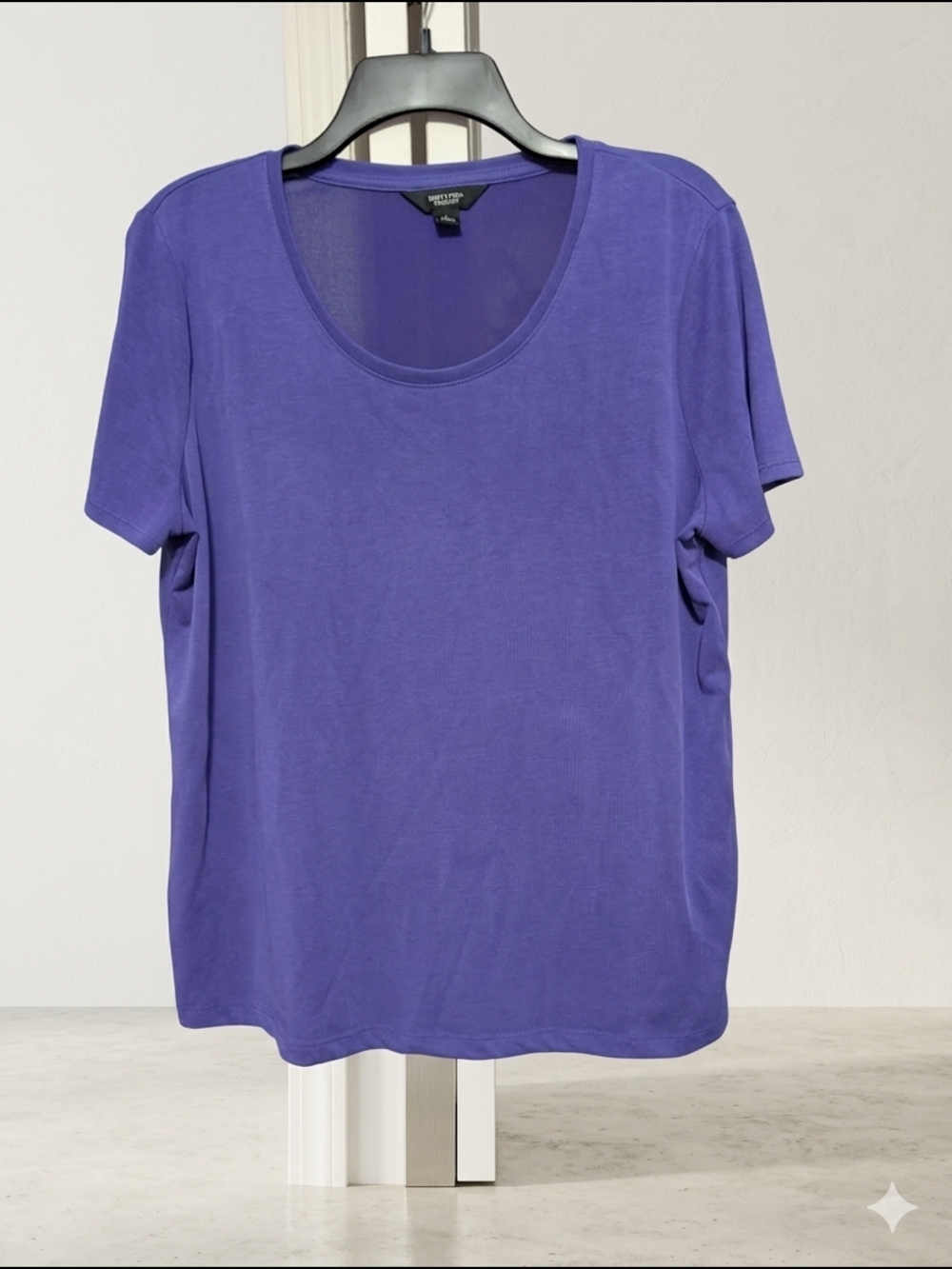 Simply Vera Vera Wang Purple Scoop Neck Short Sleeve Top - Large (EUC) - Picture 2 of 8